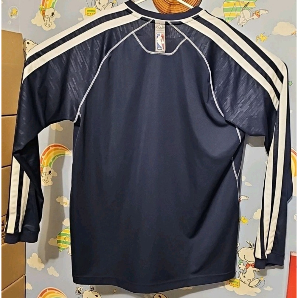 Denver Nuggets Adidas Warm Up Shirt Men’s Large Blue NBA Long Sleeve ClimaCool - Picture 8 of 16